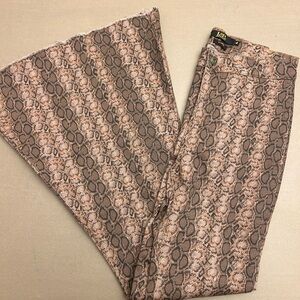 Lucky & Blessed Snake Skin Printed Flare Bell Bottom Size 4 Jeans